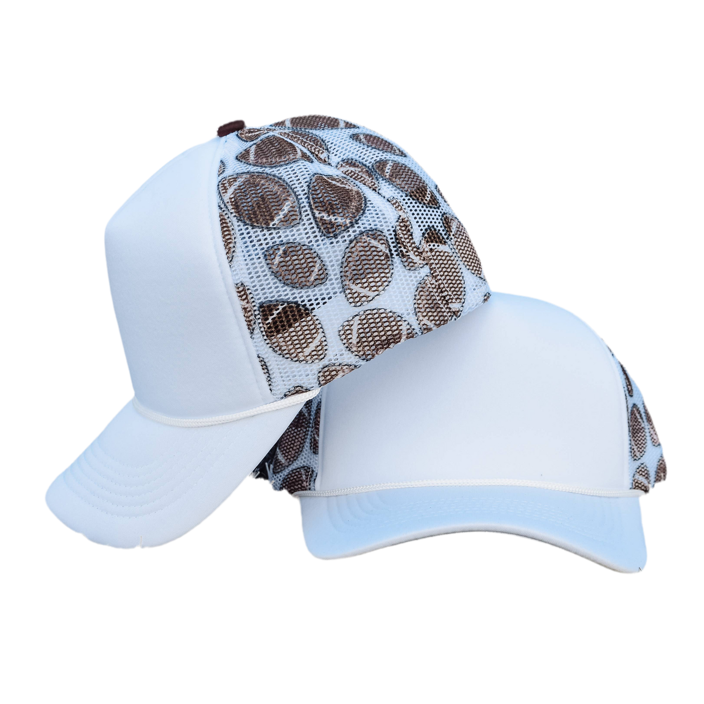 Football Mesh Back Cap: White