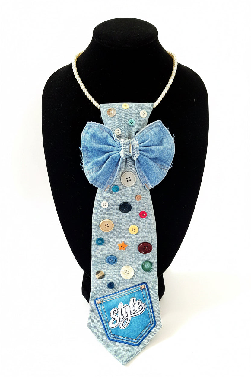 Button Down Denim Tie