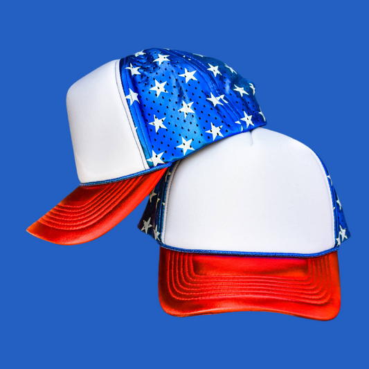 Magna Pony Patriotic Metallic Laser Cut Back Cap
