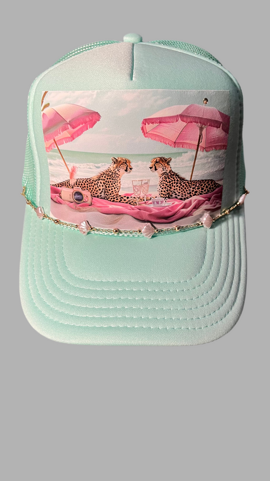 Boujee Beach Day Trucker Hat : With Chain