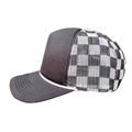 Checkered Mesh Back Cap: Black/ White