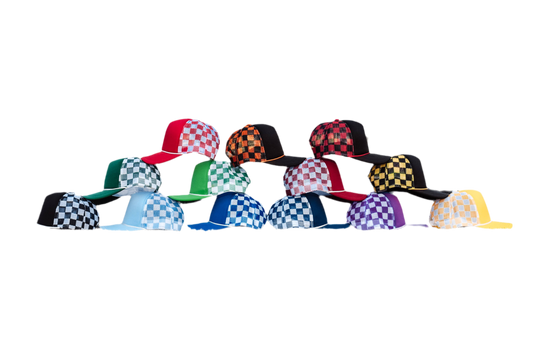 Checkered Mesh Back Cap: Black/ White